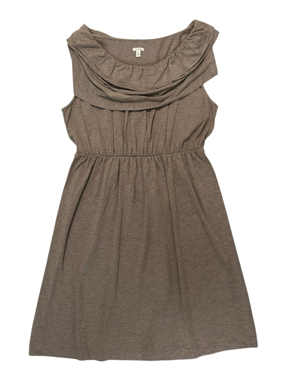 J. Crew Taupe Sleeveless Cowl-Neck Casual Dress